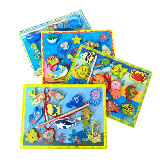Wooden Fishing Toy for Children Various Shapes Wooden Fishing Toy for Children Various Shapes