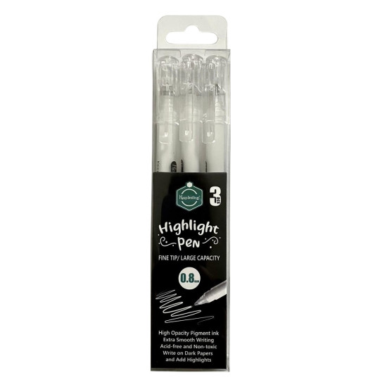White Roller Gel Pens Set 0.8ml KEEP SMILING