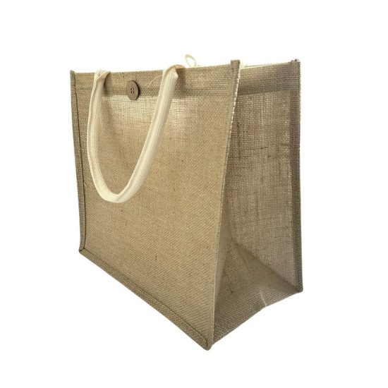 Burlap Fabric Bag 31×35×17 cm With Snap Closure Buttons Burlap Fabric Bag 31×35×17 cm With Snap Closure Buttons