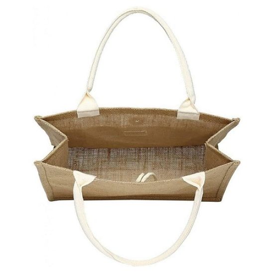Burlap Fabric Bag 31×35×17 cm With Snap Closure Buttons Burlap Fabric Bag 31×35×17 cm With Snap Closure Buttons