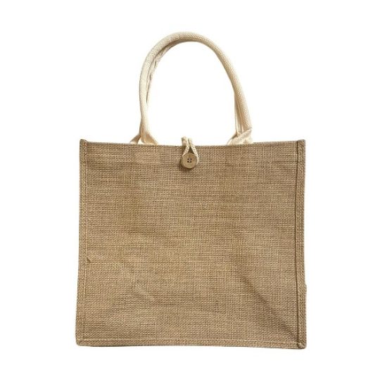 Burlap Fabric Bag 31×35×17 cm With Snap Closure Buttons Burlap Fabric Bag 31×35×17 cm With Snap Closure Buttons