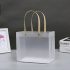 Transparent Plastic Gift Bag 20×25×9.5 cm, Beige Handle