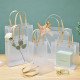 Transparent Plastic Gift Bag 20×25×9.5 cm, Beige Handle Transparent Plastic Gift Bag 20×25×9.5 cm, Beige Handle
