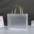 Transparent Plastic Gift Bag 26×35×13 cm, Beige Handle