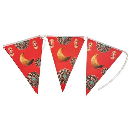 Triangles Rope Decorations Ramadan Red 2.5 Meters Triangles Rope Decorations Ramadan Red 2.5 Meters