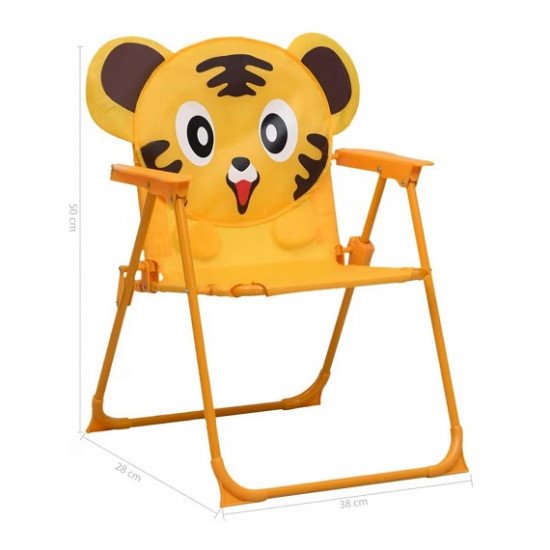 Foldable Children's Travel Chair Tiger Shape, Yellow Foldable Children's Travel Chair Tiger Shape, Yellow
