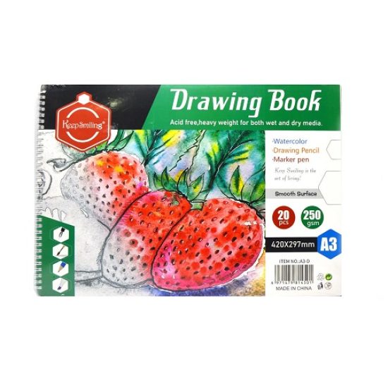 كراسة رسم الوان مائية A3 بسلك 20 ورقة 250 جرام كيب سمايلينج كراسة رسم الوان مائية A3 بسلك 20 ورقة 250 جرام كيب سمايلينج