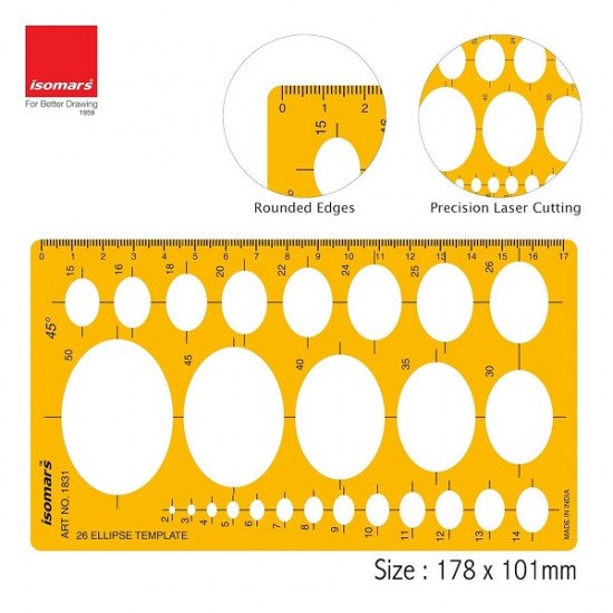 Geometrical Shablona Oval Shapes 17.5x10cm Isomars Geometrical Shablona Oval Shapes 17.5x10cm Isomars
