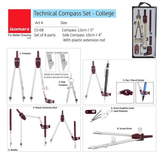 Technical Compass Set of 8 ISOMARS