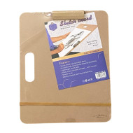 Wooden Drawing Board 36.5 x 46 cm with Handle and Rubber Bands, A3