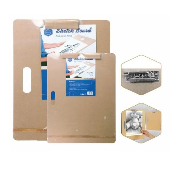 Wooden Drawing Board 48.5 x 63 cm with Two Handles and Rubber Bands, A3 Wooden Drawing Board 48.5 x 63 cm with Two Handles and Rubber Bands, A3