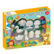 A Set Of Ceramic Figures With Paints and Brushes. Animal Shapes A Set Of Ceramic Figures With Paints and Brushes. Animal Shapes