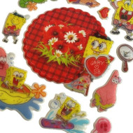 Large, Raised Children's Stickers SpongeBob Red