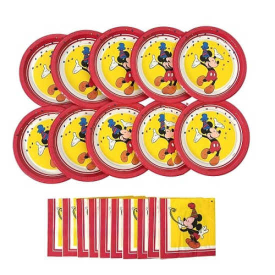 Mickey Mouse Party Plates and Napkins Set Mickey Mouse Party Plates and Napkins Set
