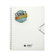 White Wire-Bound Portfolio, 40 Transparent Pockets, A4 Size, With Elastic Closure White Wire-Bound Portfolio, 40 Transparent Pockets, A4 Size, With Elastic Closure