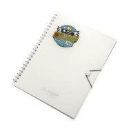 White Wire-Bound Portfolio, 40 Transparent Pockets, A4 Size, With Elastic Closure