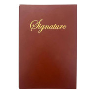 Signature Book with Vinyl Cover 18 Sheets 240 x 340 mm FES Brown Model FSCL18