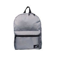 Gray Sports School Backpack with Zipper and Front Pocket