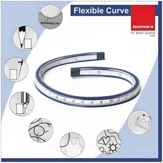 Thick Plastic Bendable Geometric Ruler ISOMARS 50cm Thick Plastic Bendable Geometric Ruler ISOMARS 50cm