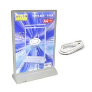 Illuminated Advertising Display Board, A4, Vertical, Acrylic with White Base, KEJEA Illuminated Advertising Display Board, A4, Vertical, Acrylic with White Base, KEJEA