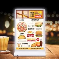 Illuminated Advertising Display Board, A5, Vertical, Acrylic with White Base, KEJEA Illuminated Advertising Display Board, A5, Vertical, Acrylic with White Base, KEJEA