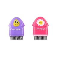 KEYROAD 3-in-1 Sharpener, Eraser, and Brush – Rocky Smiley Pastel Colors