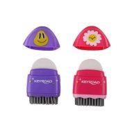KEYROAD 3-in-1 Sharpener, Eraser, and Brush – Rocky Smiley Pastel Colors