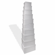 Gift Box Thick Cardboard With Lid Rectangular Light Silver Several Sizes