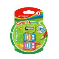 Set of 3 Single Hole Plastic Fish Shaped Sharpeners KEYROAD