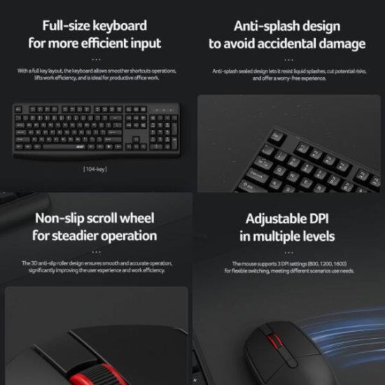 Wireless Keyboard And Mouse Set ACER OCC309 Black Wireless Keyboard And Mouse Set ACER OCC309 Black