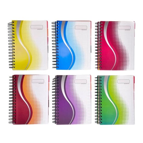Double-Wire Notebook, English A5, 200 Sheets, with Dividers and Assorted Designs Double-Wire Notebook, English A5, 200 Sheets, with Dividers and Assorted Designs