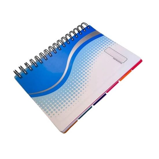 Double-Wire Notebook, English A5, 200 Sheets, with Dividers and Assorted Designs Double-Wire Notebook, English A5, 200 Sheets, with Dividers and Assorted Designs