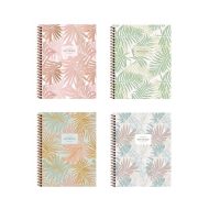 KESKIN A6 Spiral-Bound Notebook, Ruled, 50 Sheets, Floral Cover