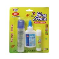 School Glue Set 3 Pieces: Liquid Glue, White Glue, and Glue Stick