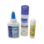 School Glue Set 3 Pieces: Liquid Glue, White Glue, and Glue Stick