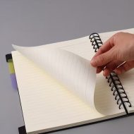 Lined Wire-Bound Notebook, Black Cover, 100 Sheets, B5 Size, with Dividers Depay