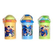Lion Star Kids' Water Bottle (600ml) – Superman & Batman With Straw Assorted Colors