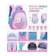 School Backpack with Zipper and Front Pocket, Featuring Embossed Bear Designs Purple