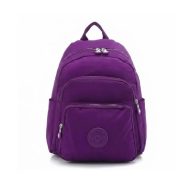 Small Backpack with 4 Zippers and Two Side Pockets Solid Purple Small Backpack with 4 Zippers and Two Side Pockets Solid Purple