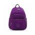 Small Backpack with 4 Zippers and Two Side Pockets Solid Purple