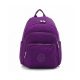 Small Backpack with 4 Zippers and Two Side Pockets Solid Purple