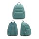 Small Backpack with 4 Zippers and Two Side Pockets Solid Tiffany Small Backpack with 4 Zippers and Two Side Pockets Solid Tiffany