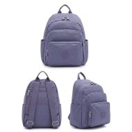 Small Backpack with 4 Zippers and Two Side Pockets Solid Light Purple Small Backpack with 4 Zippers and Two Side Pockets Solid Light Purple