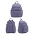 Small Backpack with 4 Zippers and Two Side Pockets Solid Light Purple Small Backpack with 4 Zippers and Two Side Pockets Solid Light Purple