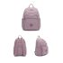 Small Backpack with 4 Zippers and Two Side Pockets Solid Light Pink