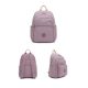 Small Backpack with 4 Zippers and Two Side Pockets Solid Light Pink Small Backpack with 4 Zippers and Two Side Pockets Solid Light Pink