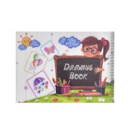 كراسة رسم سلك A4 غلاف بلاستيك 12 ورقة شكل بنت وسبورة