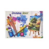 Spiral-Bound Sketchbook A4, Plastic Cover, 12 Sheets Design: Canvas and Paints