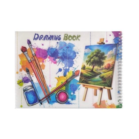 كراسة رسم سلك A4 غلاف بلاستيك 12 ورقة شكل لوحة والوان كراسة رسم سلك A4 غلاف بلاستيك 12 ورقة شكل لوحة والوان