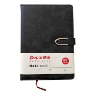Business Notebook With an Arrow-Shaped Magnetic Closure Premium Leather B5 size Black 80gsm Cream Paper
